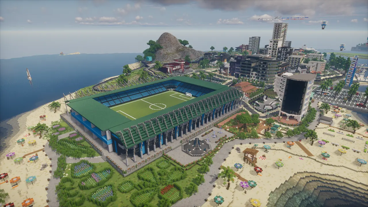Le stade de Mérilac, entre la plage et la ville