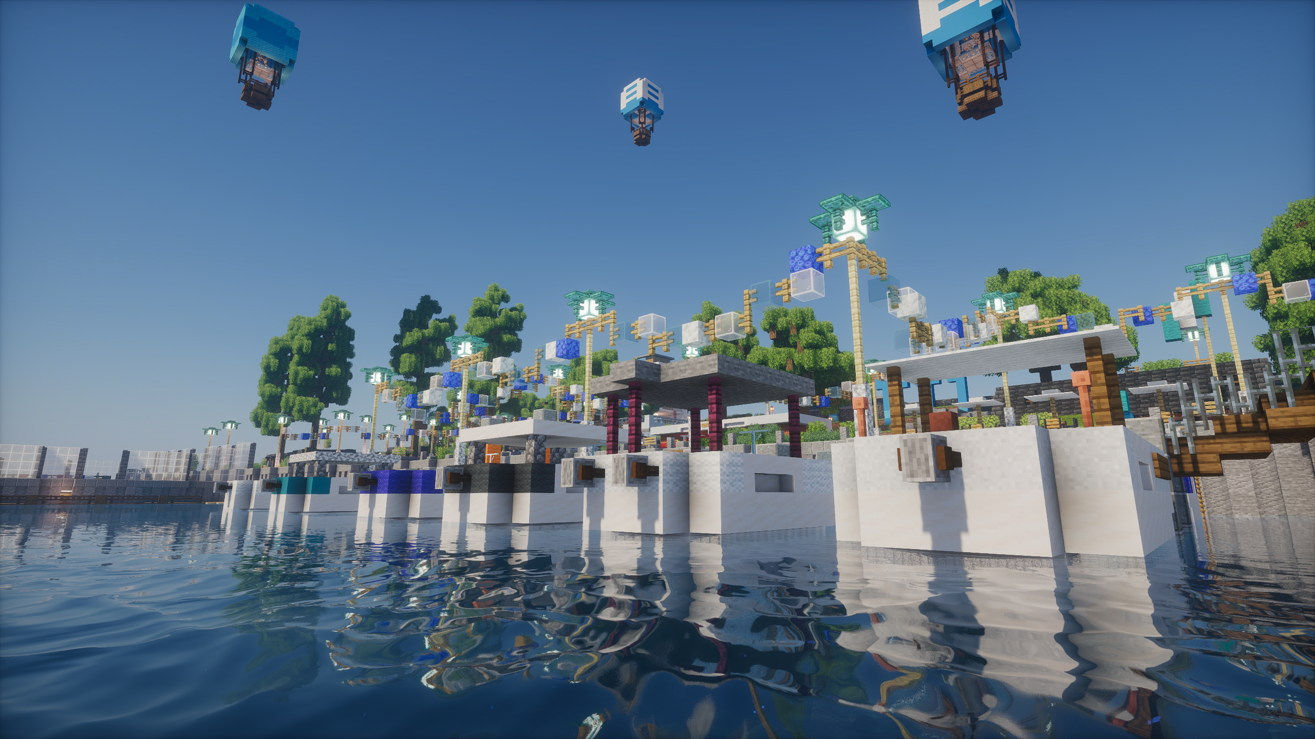Le port de l'île Mérilac, lobby du serveur Minecraft français Zenavia